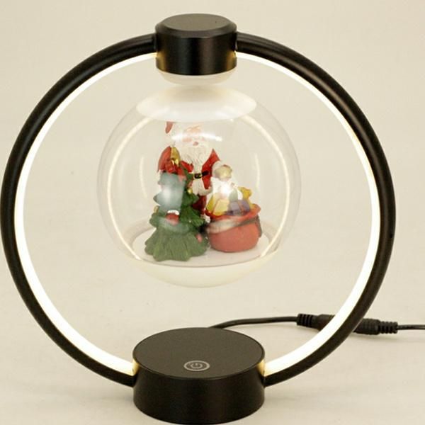 LED Light Magnetic Levitating Christmas Gift Items, Floating Christmas Man Ball Ornaments Toys