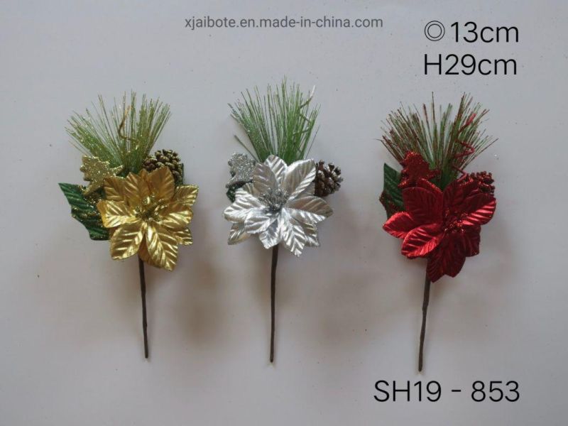 Wholesale Artificial Flowers Picks for Christmas Decoration Xmas Ornament