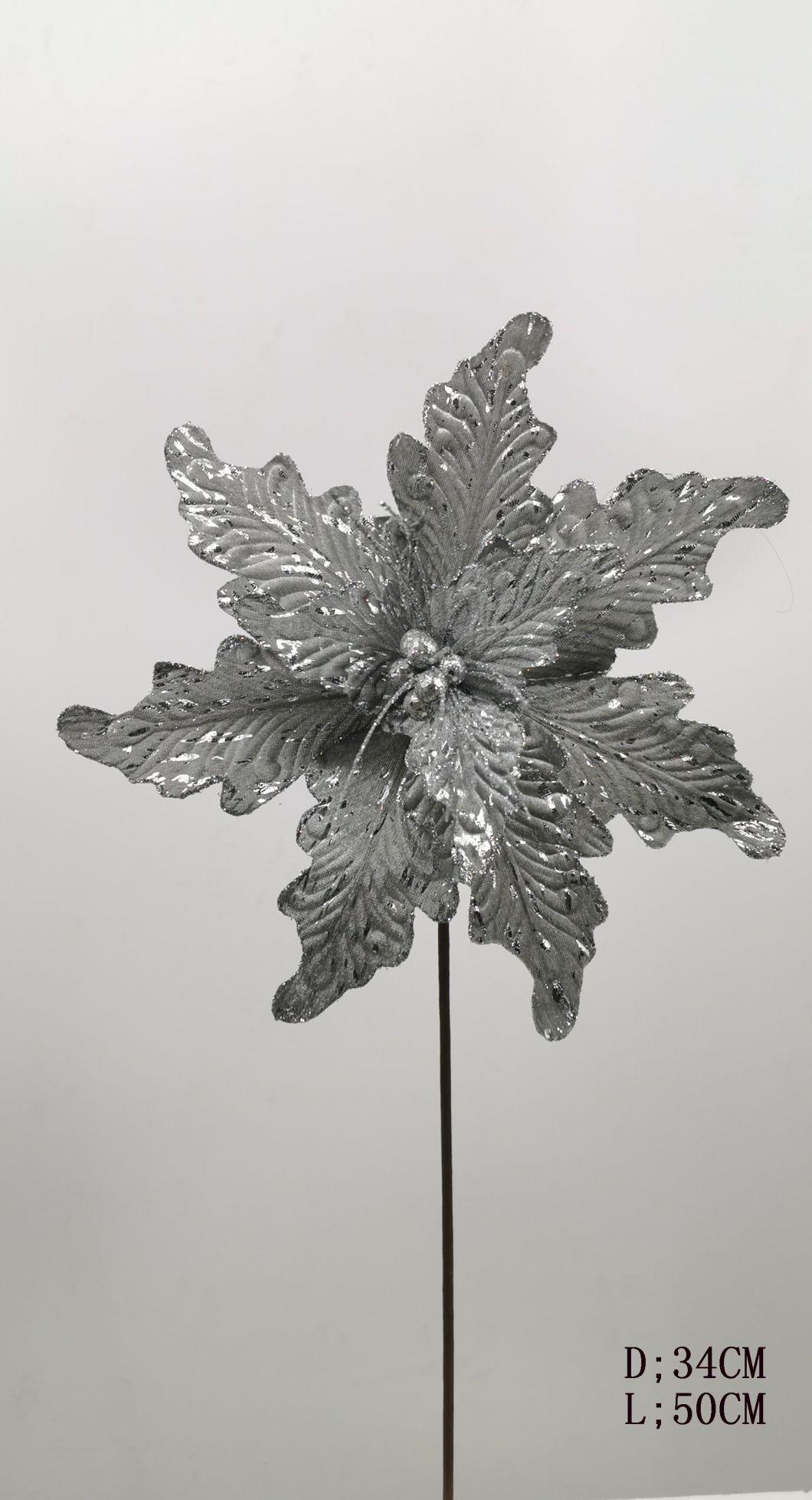 Ytcf114 Silver Flower with Balls Center for Christmas Days Decor