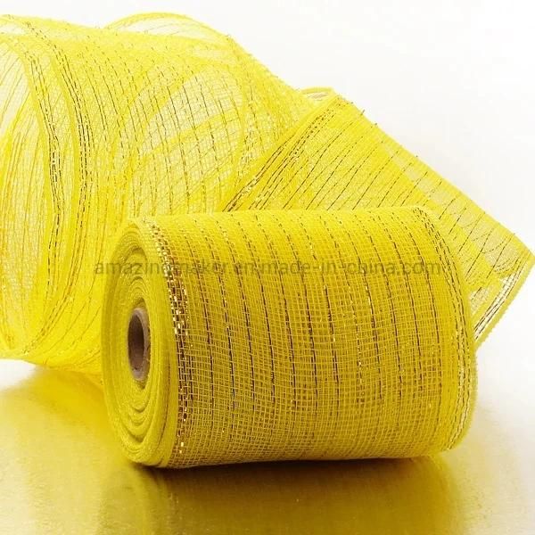 Metallic Thread 6′′ Deco Mesh Ribbons for Gift Packaging