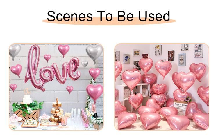 Inflatable Wedding Party Heart Shape Aluminium Foil Balloon