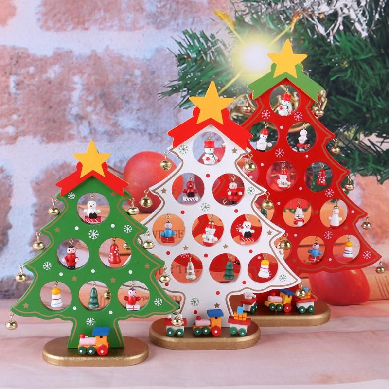 Christmas Xmas Table Decoration Wood Tree Ornaments