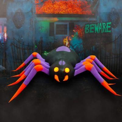 Halloween Spider with Red Eyes Inflatable Spider Decoration for Lawn Yard