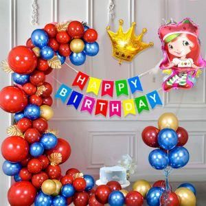 Strawberry Princess Balloon Child Girl Birthday Party Banner Balloon Arch