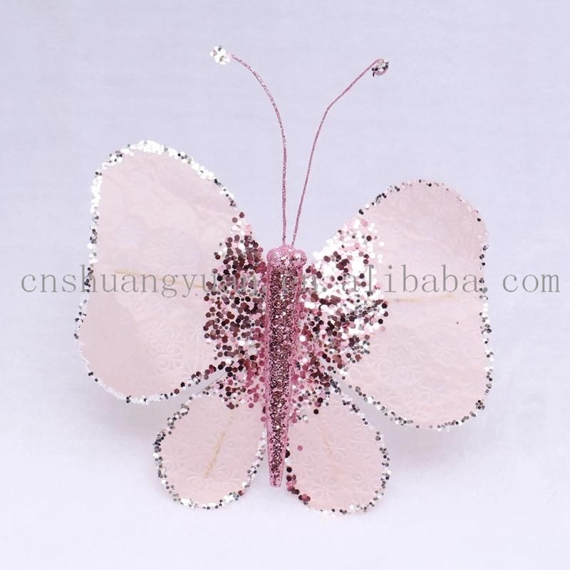 New Design Christmas Shiny Dragonfly Butterfly for Holiday Wedding Party Decoration Supplies Hook Ornament Craft Gifts