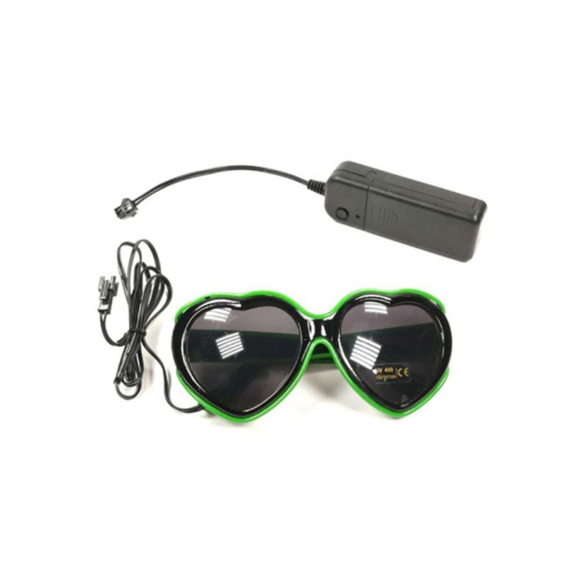 LED Luminous Heart EL Wire Glasses Rave LED Glasses Light