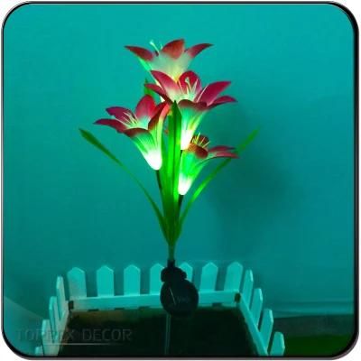 Toprex Decor Hot Waterproof Outdoor Garden Solar Lights LED Lily Flower