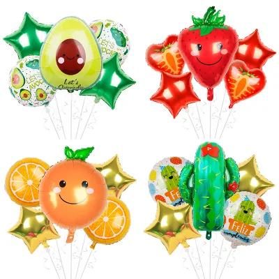 Tropical Fruit Foil Balloons Orange Watermelon Hawaii Fruit Party Decorations Kids Inflatable Helium Globos