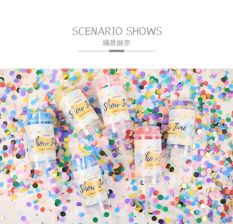 Round Push up Confetti Poppers Party Confetti Decorations Fireworks Wedding Birthday Anniversary Bachelor Bridal Shower