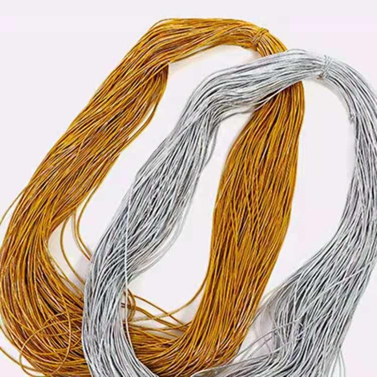1.5mm Metallic Cord Tinsel String Rope for Ornament Hanging, Decorating, Gift Wrapping, Crafting Elastic