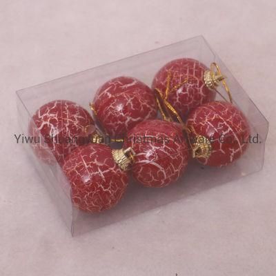 Hand Painted Hanging Plastic Ball with Glitter Painted