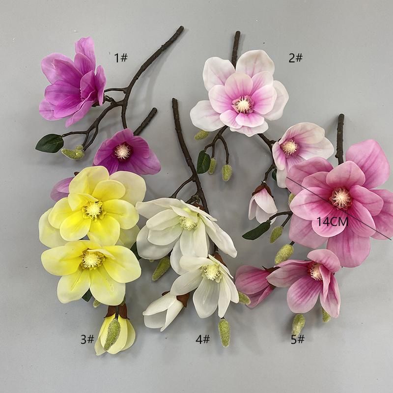 Factory Wholesale Real Touch 3D Print Magnolia Branches for Artificial Flower Tree