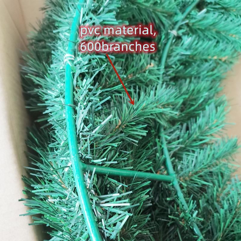 PVC Material 80cm, 100cm, 120cm X′mas Decoration Artificial Green Christmas Wreath with LED Light