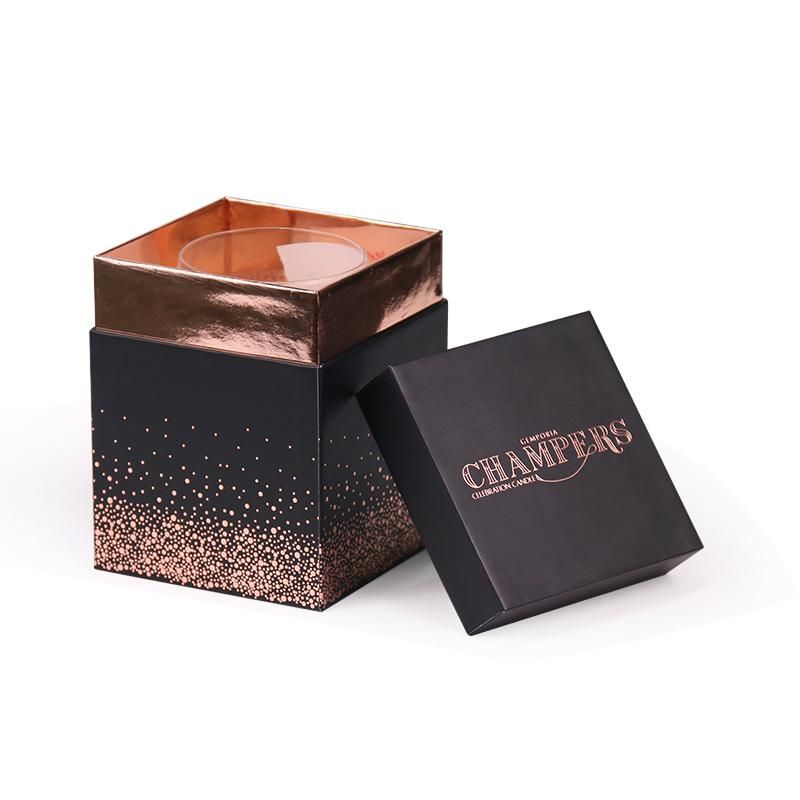 Custom Logo Printed Luxury Black Candle Jar Box