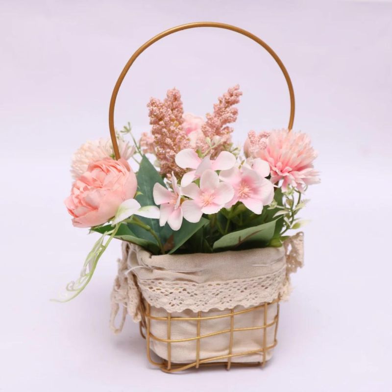 Home Decor Artificial Chrysanthemum Flower in Pot Party Holiday Decoration False Blossom Bonsai