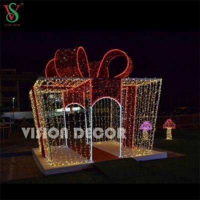 Outdoor LED Archway Christmas Decoration Giant Gift Box Lights