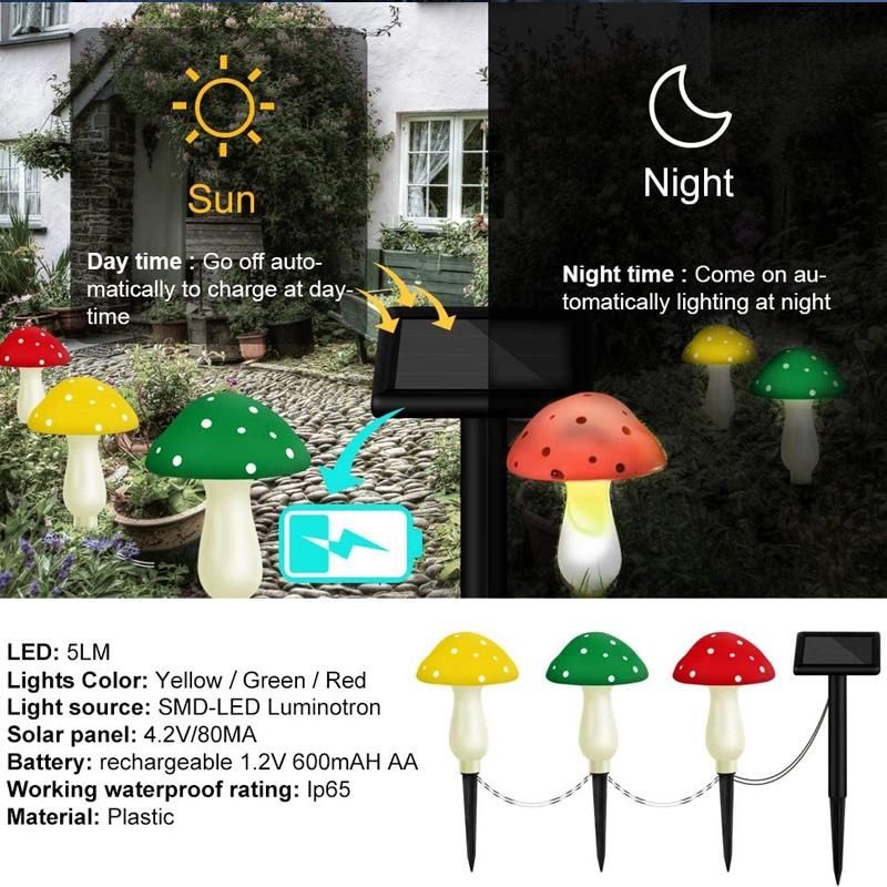 Outdoor Solar Garden Lights, Yard Decorations Solar Mushroom Lights