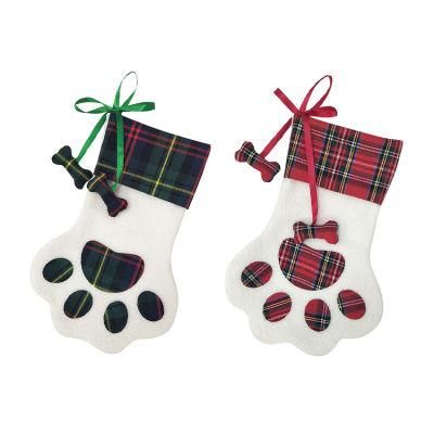 BSCI Wholesale Dog Stocking Design Decoration Pet Christmas Stocking