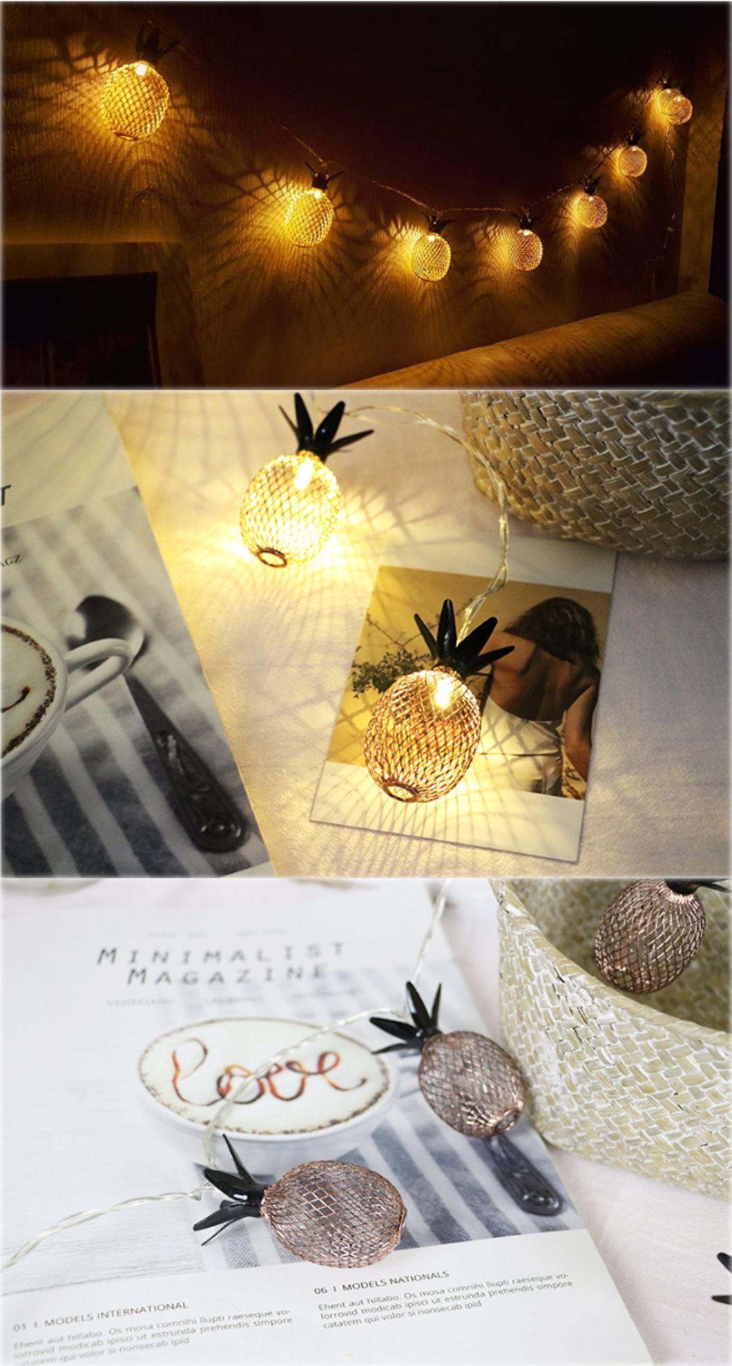 Metal Material Pineapple Fruit LED Lamp String Party Decoration Lighting