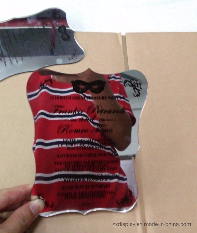 Custom Silver Mirror Acrylic Wedding Invitation Cards