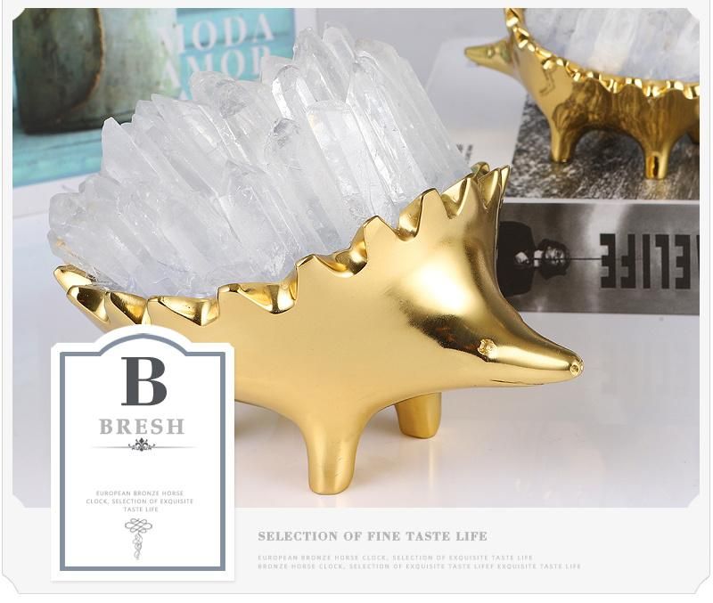 Modern Farmhouse Living Room Decor Simulation Hedgehog Design Brass Accessories for Home