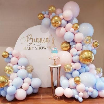 Boy Girl Birthday Decoration Latex Balloon Arch Kit 2021 Trend Pink Blue Grey Gold Color Birthday Theme
