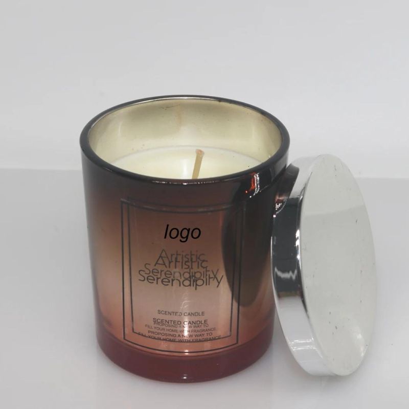Luxury Packing Scented Glass Candle with Metal Lid for Home Decoration