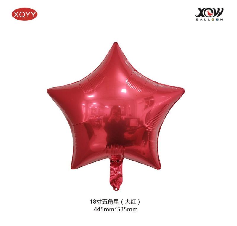 18inch Solid Color Star Helium Mylar Foil Balloon for Party Decoration OEM balloon Factory