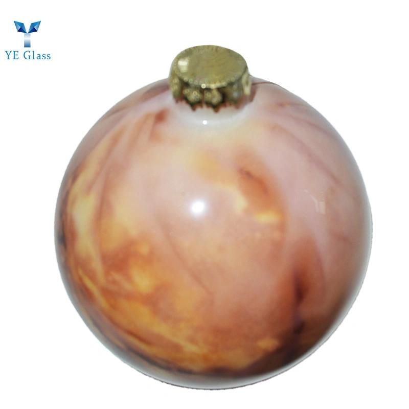 Customized Round Marble Texture Glass Balls for Festival Ornament