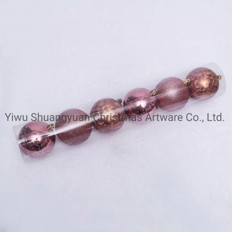 8cm Shiny Plastic Christmas Glitter Ball Decoration