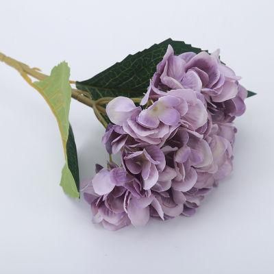 Artificial Silk Hydrangea Flowers Bouquets Faux Hydrangea Stems 5PCS for Home Wedding Party Table Core Decoration