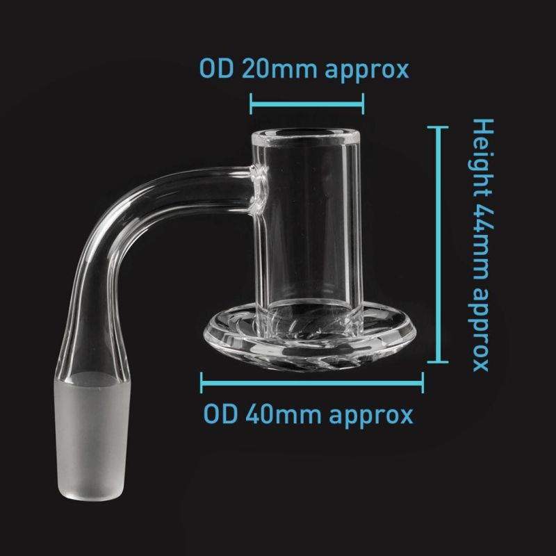 Volcanee New Style Quartz Banger 20mm Beveled Edge Top Bucket for Glass Water Pipe, Quartz Banger