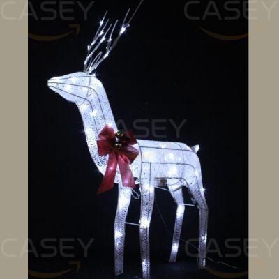 3D Deer Motif Lights for Christmas Garden Home Holiday Outdoor Decoration