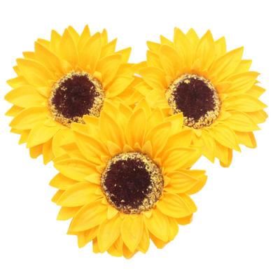 Artificial Gift Box Bouquets Decorations 8 Cm Soap Flower Heads Soap Sunflower