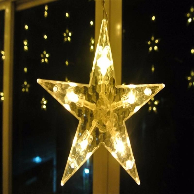 String Light Iron Star/Pentagram Star LED Light for Christmas Wedding New-Year