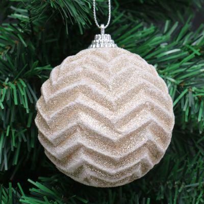 Yiwu Shuangyuan OEM/ ODM Champagne 8cm Foam Ball with Glitter Christmas Products Supplier