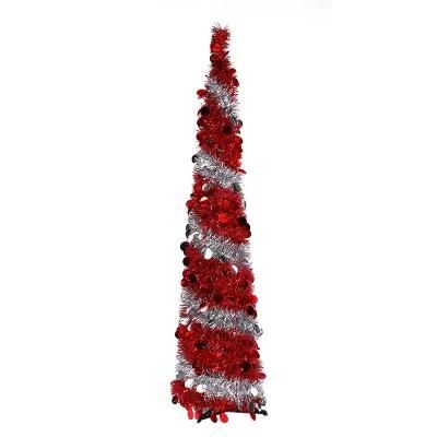 Ball Mounted Pet Swirl Red White Rainbow Christmas Tree