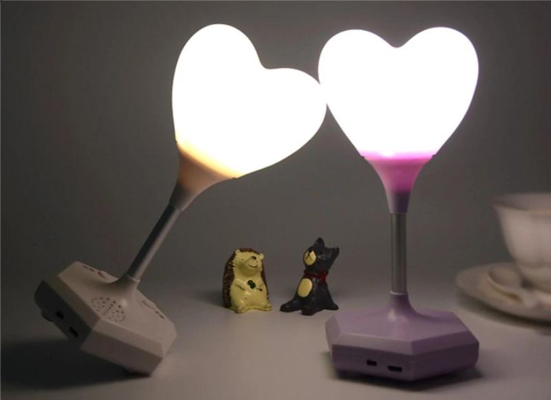 LED Silicone Heart Night Light for Valentine′s Day Wedding Birthday