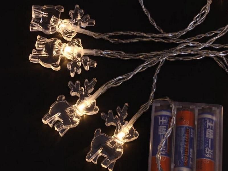 Christmas Elk String Battery Power LED Fairy Christmas Lights