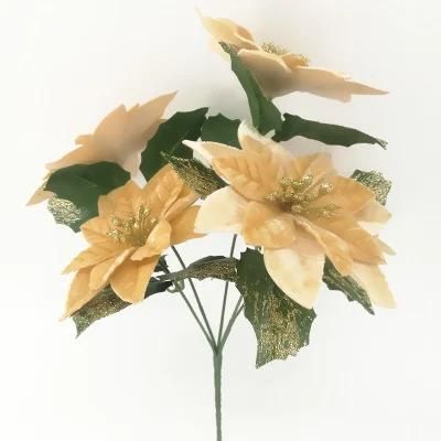 Hot Selling Artificial Simulation Christmas Flower Poinsettia
