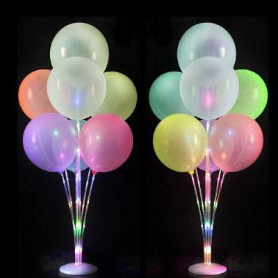 Transparent Clear Table Floor Balloon Holder New LED Balloon Stand Kit 3 Modes Flashing Light up for Baby Shower Birthday Wedding Anniversary