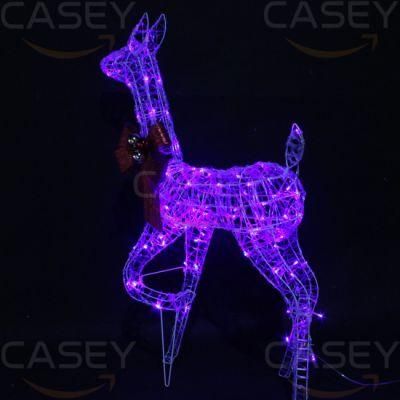 Outdoor Street Decoration Christmas Lights 3D Deer Motif Lights
