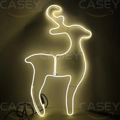 3D Lighted Outdoor Christmas Reindeer with Lights for Shopping Center Christmas Light Display