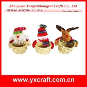 Christmas Decoration (ZY14Y178-1-2-3) Christmas Wooden Bowl Basket Decoration