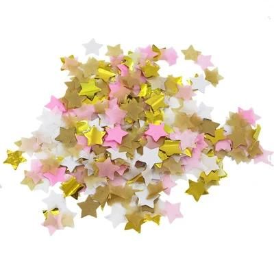 Assorted Color Biodegradable Metallic Foil Star Confetti Pink Rice Paper Star Confetti Gold Glitter