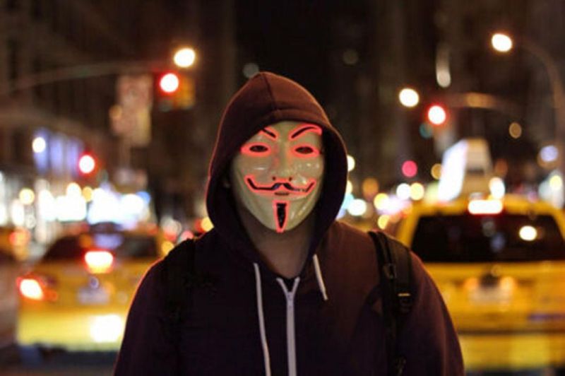 EL Wire Light up V for Vendetta Mask Halloween Costume