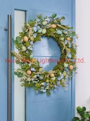 Artificial Easter Egg Wreath-- Blue-- 28 Inch