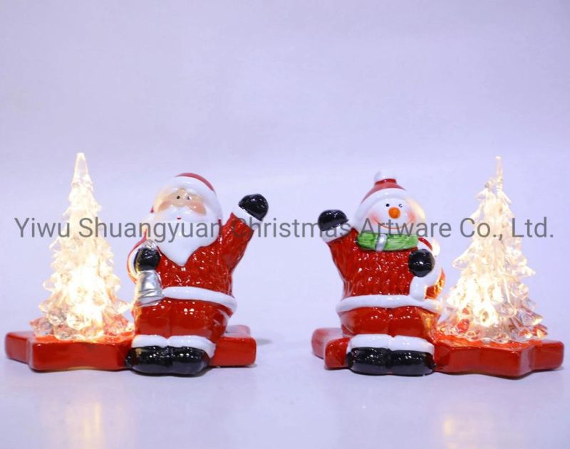 Christmas Ceramic with Santa for Holiday Wedding Party Decoration Supplies Hook Ornament Craft Gifts