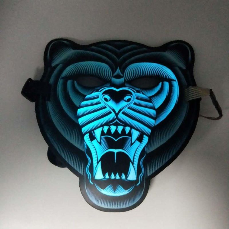 Glow Tiger Mask LED Party Mask Sound Activated Mask