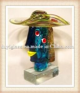 Multicolour Head Glass Craft for Decoration